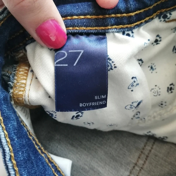 Anthropologie Pilcro Slim Boyfriend Fit Jeans Medium Blue Wash 27 - Picture 13 of 16